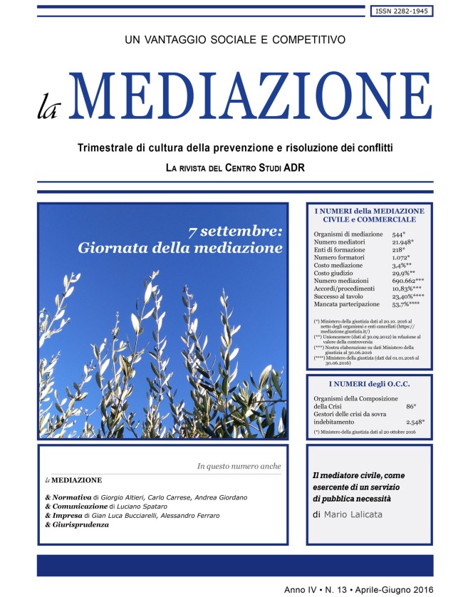 Nr. 13 – 7 Settembre: Giornata della mediazione di Marco Ceino